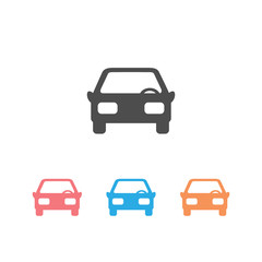 Fototapeta premium Car front simple icon set. Vector