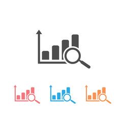 Chart icon set with arrow. vector isolated