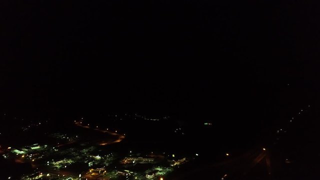 Fireworks explode over Corbin, wide aerial