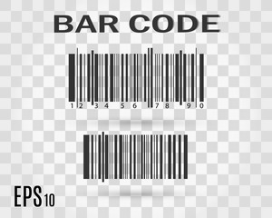 A set of bar codes. Bar code product.
