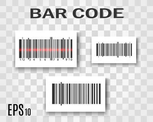 A set of bar codes. Bar code product.