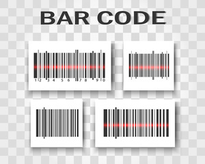 A set of bar codes. Bar code product.