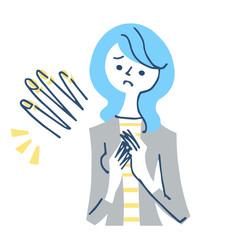 指のささくれ　女性