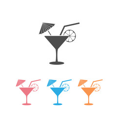 Cocktail set icon template. Vector illustration