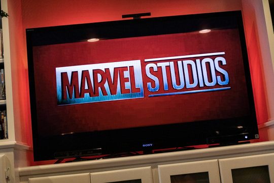 St. Louis, Missouri, USA - August 17, 2019: Marvell Studios Logo Before Avengers Movie