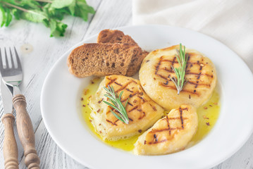 Grilled cheese with fresh rosemary