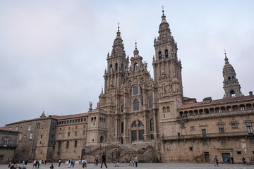 Fototapeta na wymiar Fachada del Obradoiro, Catedral de Santiago de Compostela. Galicia. España.