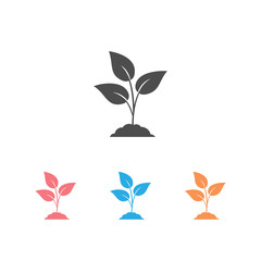Leaf nature icon set on white. Vector