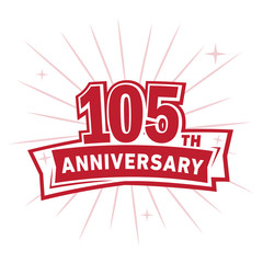 105 years anniversary celebration logo design template. Vector and illustration.