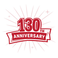130 years anniversary celebration logo design template. Vector and illustration.