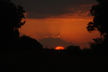 atardecer en la ruta
