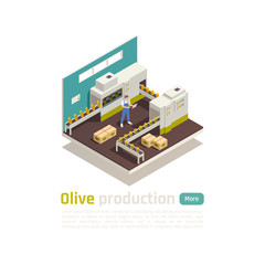 Olive Production Isometric Composition 