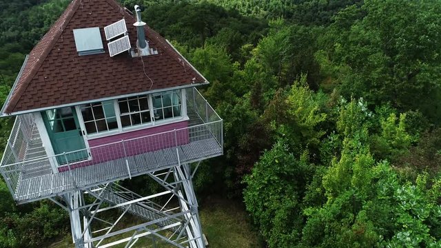 Panning aerial, Pinnacle Knob Fire Tower in Kentucky