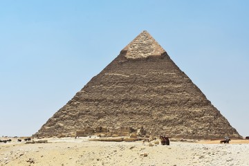 Fototapeta na wymiar The Pyramid of Giza, Cairo, Egypt. Pyramid of Khafre is the second largest of the three pyramids.