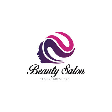 Beauty salon logo design template. Vector illustration
