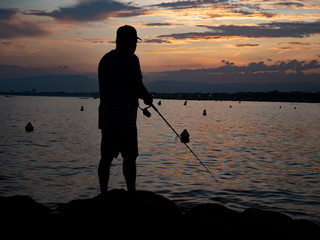 Der Angler, Silhouette 