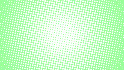 Light green retro comic pop art background with halftone dots design, vector illustration template