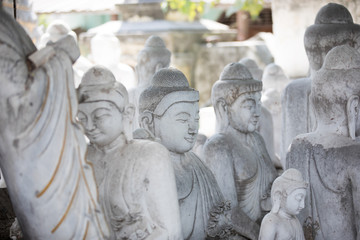 Making marble buddha statue in Mandalay.