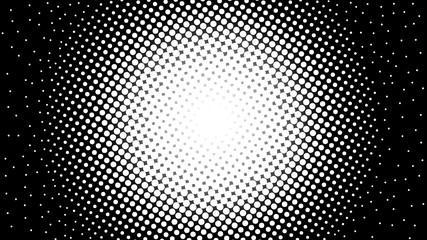 Black and white modern pop art background with halftone dots design, vector illustration