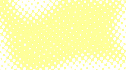 Pale yellow pop art background in vitange comic style with halftone dots, vector illustration template for your design.
