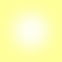 Fototapeta premium Light yellow retro comic pop art background with halftone dots design, vector illustration template