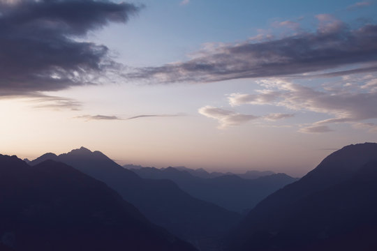 Switzerland, Ticino, Airolo, morning mood at Gotthard Pass