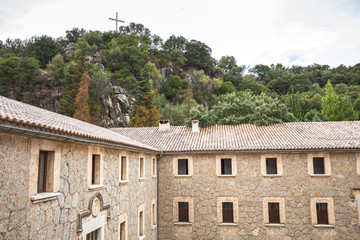 Fototapeta na wymiar Santuari de Lluc - monastery in Mallorca, Spain