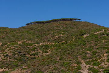 Panoramic view of the mountains of the island of Elba