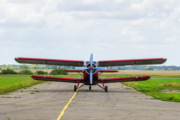 historical single engine airplane Antonov AN2, front view