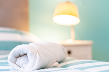 Nice towel arangement for a sweet bedroom