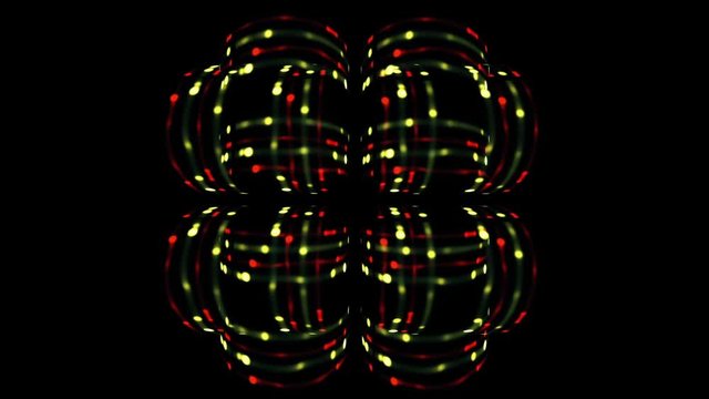 Spinning red and yellow objects, animation