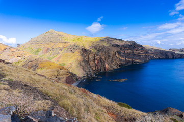 Madeira island ocean and mountains landscape, San Lorenco cape