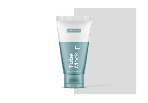 Plastic Cosmetics Tube Packaging Design Mockup