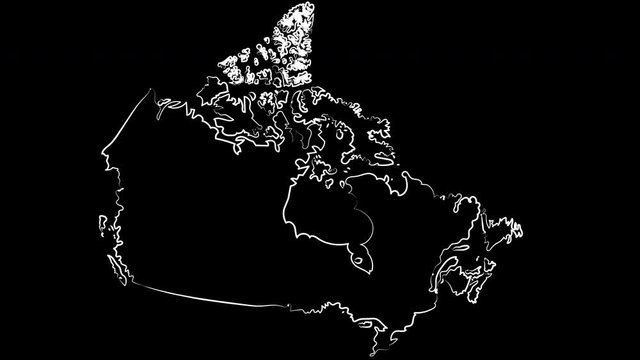 Toronto Canada coloring the map and flag. Motion design.