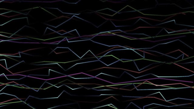 Squiggling colorful lines, animation