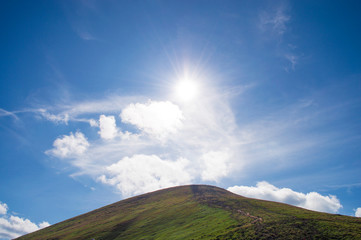 mountains against the blue sky