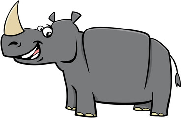 happy rhinoceros cartoon animal character