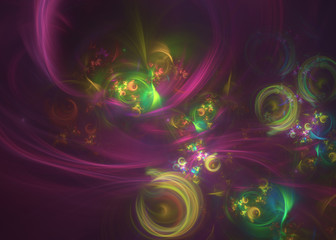 3D rendering abstract fractal light background.