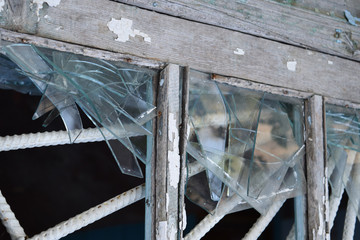 Windows with the broken glasses