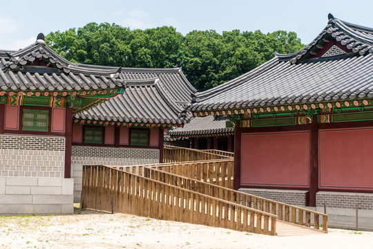 Houses of the Changdeokgung royal palace complex, Seoul, South Korea