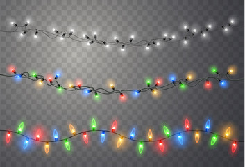 Christmas lights. Light bulb garland