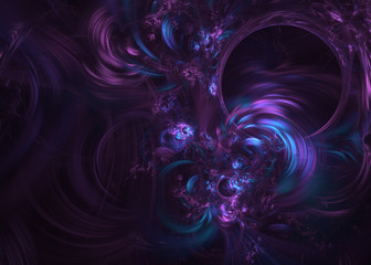 3D rendering abstract fractal light background.