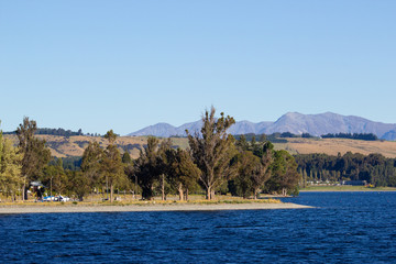 Fototapeta premium view of Te Anau lake, Fiordland region, New Zealand