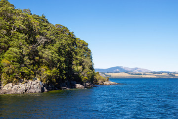Fototapeta na wymiar view of Te Anau lake, Fiordland region, New Zealand