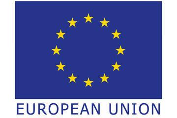 Obraz na płótnie Canvas European union flag, official colors and proportion correctly. Vector illustration.