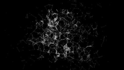 Science background. Big data visualization. Network connection structure. Lines plexus.