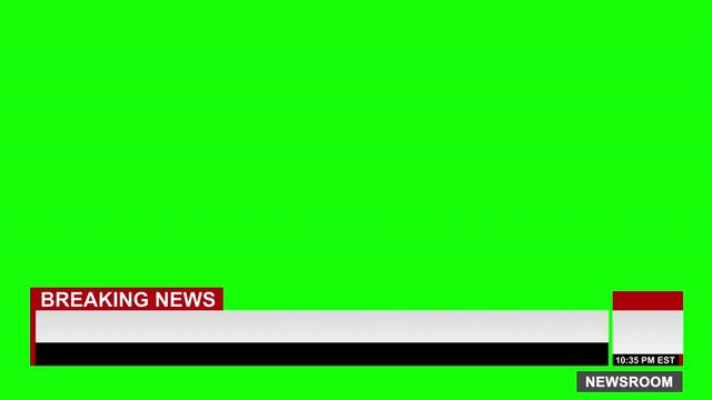 Cable News Lower Third Breaking News Chyron Chroma Key Green