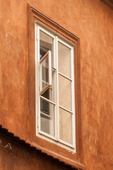 Window detail of the old house in Czech Krumlov, South Bohemia, Czech Republic