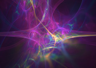 3D rendering abstract fractal light background.