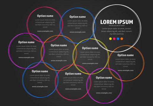 Info Chart Circles Layout with Bright Colors